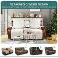thumbnail image 7 of Timeles Waterproof Loveseat Recliner Cover with Console, Non-Slip Reclining Couch Covers for 2 Seat Recliner Sofa Cover Furniture Protector with Elastic Straps for Kids, Pets (Off White), 7 of 7