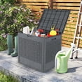 thumbnail image 4 of Gymax 25 Gallon Outdoor Storage BoxPP Deck Container w/Rattan Patterns & Lockable Lid, 4 of 10