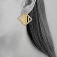 thumbnail image 2 of 18K Gold Plated 925 Sterling Silver Round Brilliant Cut Zirconia Crystals Designer Dangle Drop Gold Plated Earrings for Women, 2 of 5