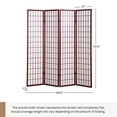 thumbnail image 5 of Roundhill Furniture Roland 4 Panel Oriental Shoji Screen/Room Divider in Cherry, 5 of 6