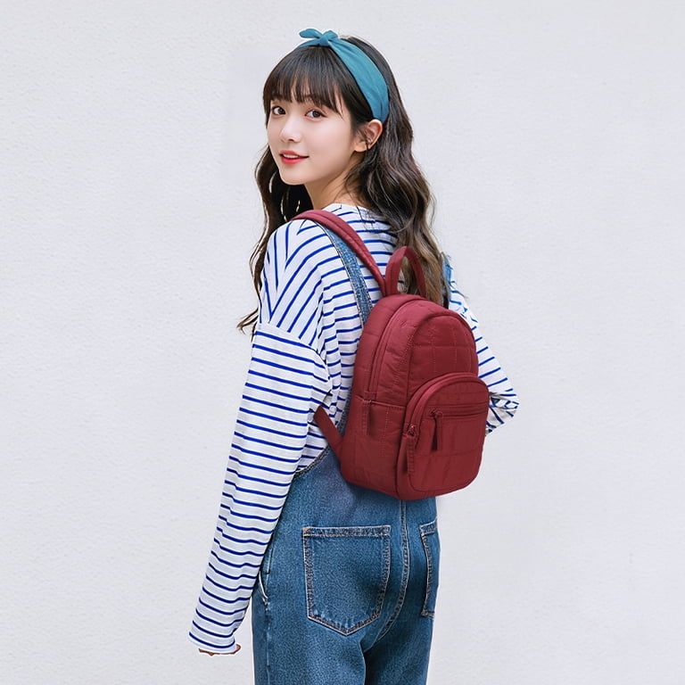 Stylish Red Quilted Mini Backpack s-l400.jpg main image 4