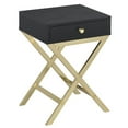 thumbnail image 1 of Bowery Hill End Table in Black and Brass, 1 of 2