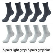 U.Vomade Men's Socks 10 Pairs Bamboo Fiber Business Breathable Deodorant Compression Socks Long Big Size 6-13