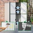 thumbnail image 4 of AECOJOY 46.4" Big Storage Cabinet Metal Organizer with Doors and Shelves for both Indoor/ Outdoor, Patio Storage Building for Outside& Garden in White, 4 of 8