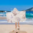 thumbnail image 2 of Yayeee Kids Hooded Towels Toddler Soft Absorbent Beach Bathing Wrap 50" x 23.5", Purple Watercolor Seashells, 2 of 5