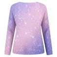 thumbnail image 4 of HNMKIU Womens Casual Drop Shoulder V Neck Long Sleeve Women's Sweatshirt Hoodless Pullover T-Shirt Comfort Top 02_Light Purple1，S, 4 of 5