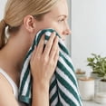 thumbnail image 4 of REGALWOVEN Classic Striped Cotton Hand Towels, Ultra Plush Absorbent Quick Dry Towels for Bathroom, Kitchen, Guest Room, 29" x 13" Green 4pk, 4 of 7