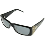 Gianfranco Ferre Sunglasses Women GF814 01 Black Gold Swarovski Elements Rectangular Size: Lens/ Bridge/ Temple: 56-19-130
