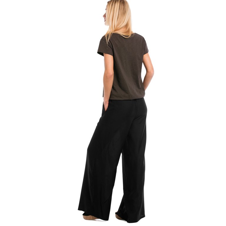Wide-Leg Soft Pants with Back Elastic