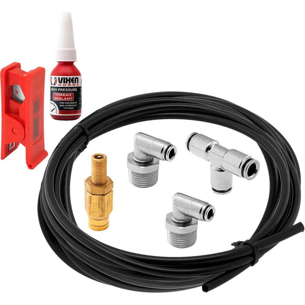 Vixen Air 20 Feet 1/4" OD Airline/Hose Replacement Kit w/Fittings