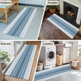 thumbnail image 5 of 2'x6' Rug Runners for Hallways Kitchen, Blue Ombre Stripe Non Slip Entryway Beside Floor Carpet Runner, Farmhouse Striped Gradient Washable Laundry Room Bedroom Throw Rugs Mat for Family Pet, 5 of 8
