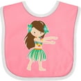 thumbnail image 3 of Inktastic Brown Haired Hula Girl Girls Baby Bib, 3 of 4
