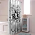 thumbnail image 4 of Shower Curtain Gray Eucalyptus Leaf Flower Shower Curtains for Bathroom Decor Stripes Jar Floral Shower Curtain Sets with Hooks Waterproof Fabric Bath Curtain Small Stall 36" X 72", 4 of 5
