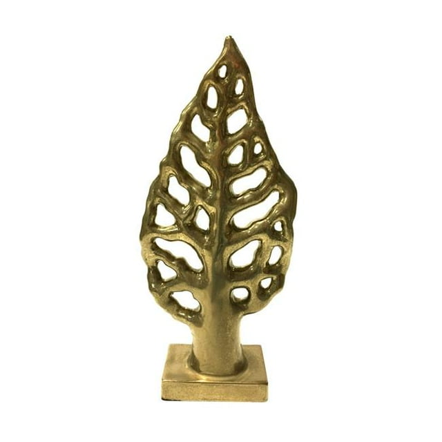 Jeco HD-HA067 Décor Feuilles de Céramique, Couleur Or