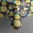 thumbnail image 5 of Yellow Lemon Fruit Slices DarkBlue Pattern Square Tablecloth,Waterproof Square Table Cover,Wipeable Spillproof Washable Table Cover for Home Kitchen Party Decor 42"X42"(107x107cm), 5 of 6