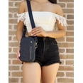 thumbnail image 2 of Kate Spade New York Women's Cherry Embroidered Denim Rosie Phone Zip Crossbody Bag (Blue Multi), 2 of 5