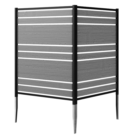 48in H x 40in W (2 Panels) No Dig Enclo Vienna Charcoal Color Privacy Screen, Outdoor Vinyl Privacy Fence Panel, Privacy Wall for Trash Cans & Air Conditioner Fence, Patio Privacy Screen, EC18018