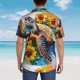 thumbnail image 4 of Fotbe Sunflower Turtle Camisa Hawaiana para Hombre Unisex – Camisa Casual de Verano con Botones de Manga Corta de Algodón y Lino,3X-Large, 4 of 7