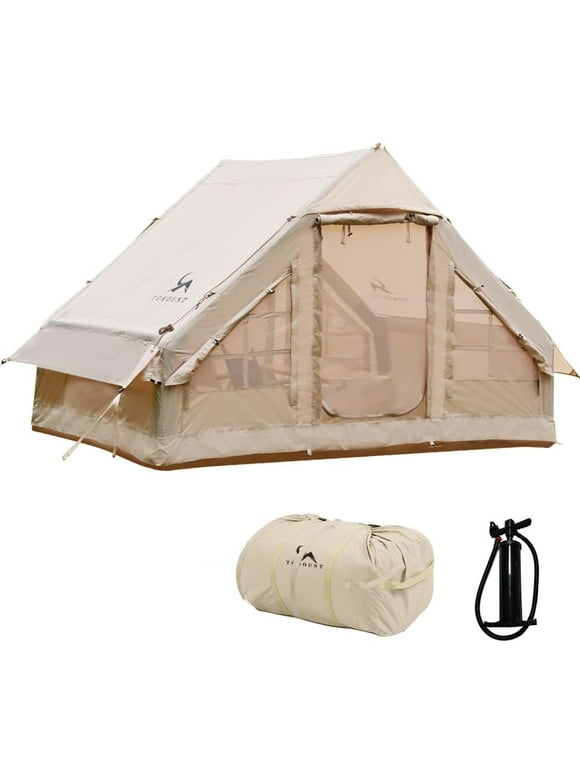 TOMOUNT Inflatable Tent Glamping Tent for Family Camping 10*6.8*H6.5ft 4 Person Air Tent