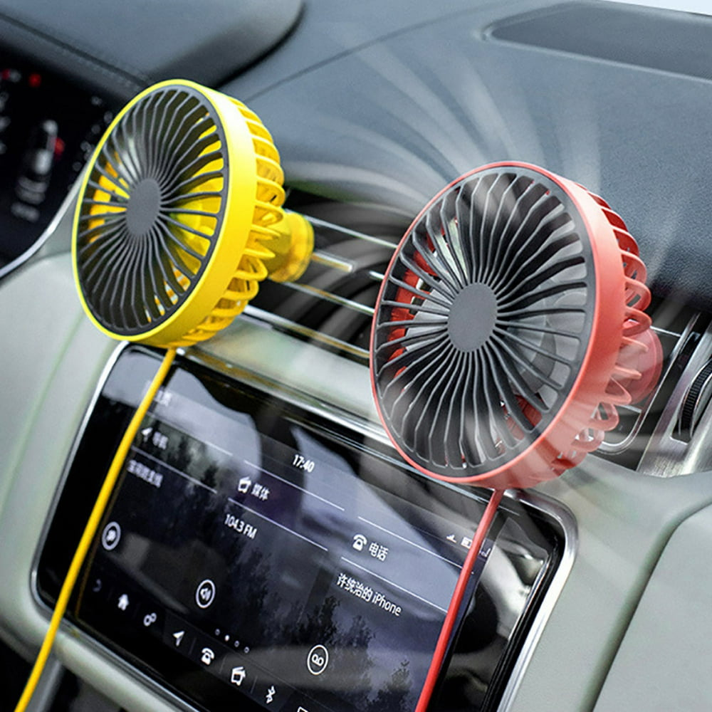 SPRING PARK 360 Degree Rotatable Car Air Vent Mount USB Cooling Fan Cooler with LED Light