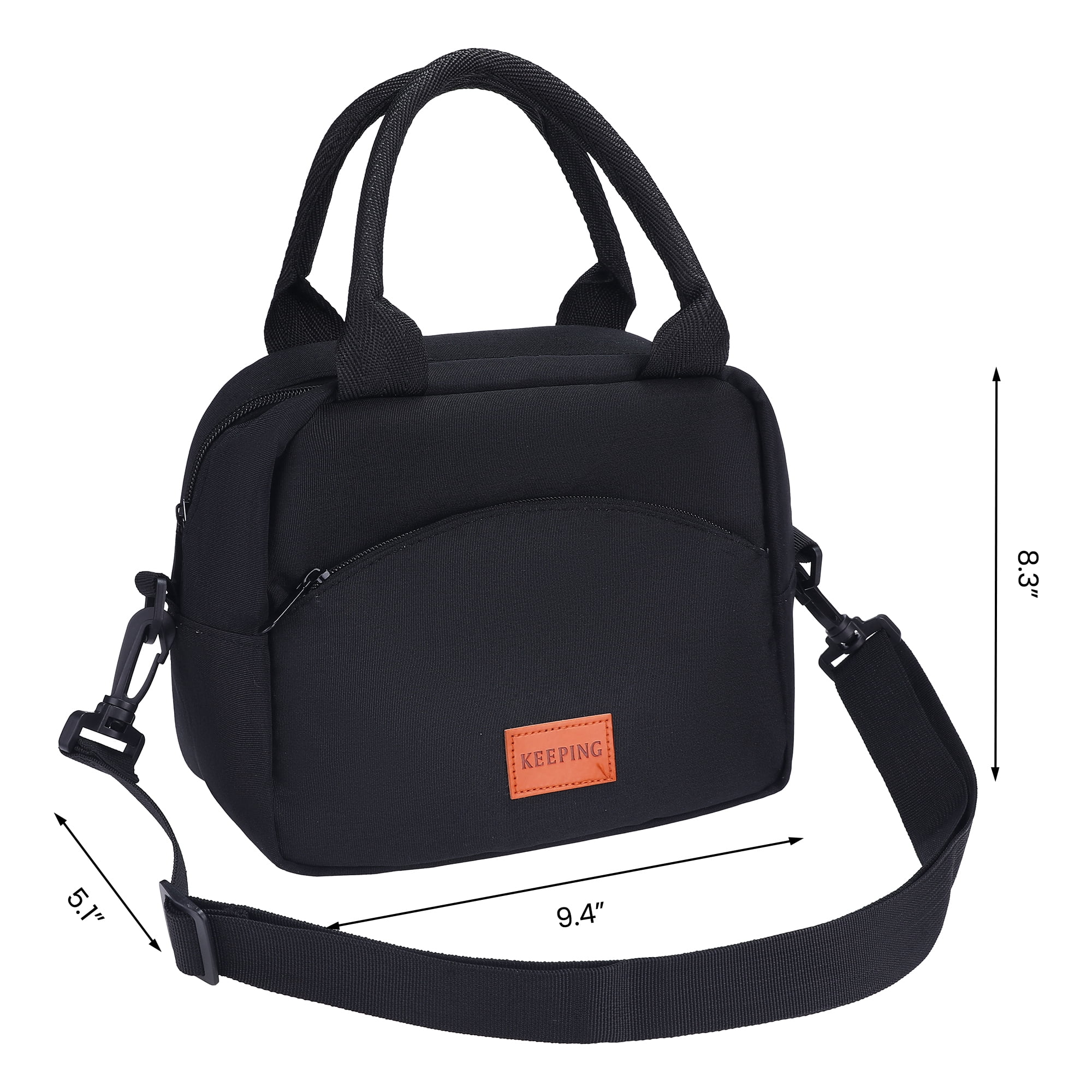 Unique Bargains Insulated Lunch Bag for Office, Picnic Black
