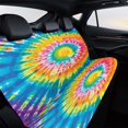 thumbnail image 4 of Colorful Swirls Tie-dye Printed Universal Back Bench Car Seat Cover Pack of 2 Rear Seat Covers for for Most Cars,Trucks,SUVs Or Van, 4 of 6