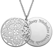 Personalized Mandala Double Disc Family Name Necklace