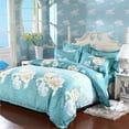 thumbnail image 1 of 3/4Pcs Juego de Ropa de Cama Familiar de Algodón Sábanas Almohada Edredón Nórdico, 1 of 2