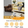 thumbnail image 5 of Sunflowers Cow Sofa Covers for 2-3 Cushion Couch L-Shaped Sectional, Farm Animal Yellow Buffalo Plaid Washable Sofa Covers Slipcover for Living Room Furniture, Couch Cover Blanket 71"x134", 5 of 9