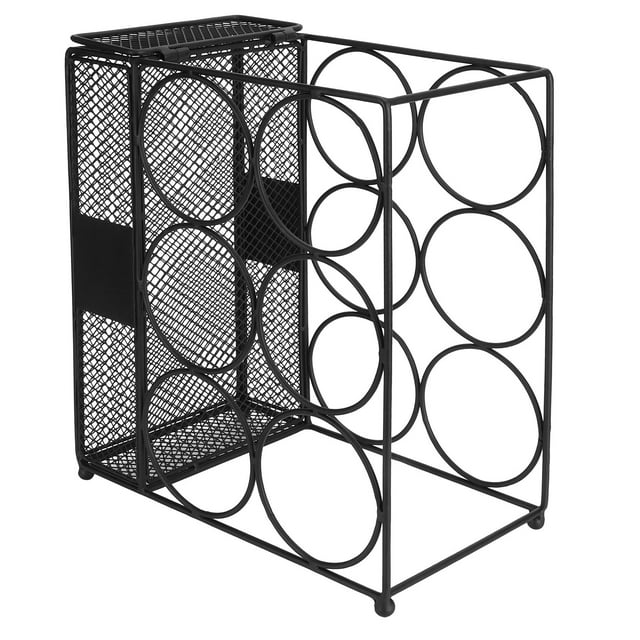 LAFGUR Iron Wine Rack Wine Stopper Holder Black Display Storage Holder Standing Shelves