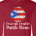 thumbnail image 4 of Inktastic I'm So Cute, I Must Be Puerto Rican Sunflower Puerto Rico Long Sleeve T-Shirt, 4 of 5