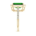 thumbnail image 3 of ANGARA Lab Grown 2.85 Ct Emerald-Cut Emerald Halo Ring for Women in 14K Yellow Gold (Size-10x8mm) | May Birthstone, Birthday, Anniversary, Jewelry Gift for Women | Lab-Grown Emerald Ring, 3 of 9