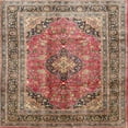 thumbnail image 1 of Ahgly Company Indoor Square Traditional Brown Red Medallion Area Rugs, 5' Square, 1 of 6