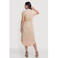 thumbnail image 3 of Women's Crepe Knit Button Front Belted Shirt Dress, 3 of 3