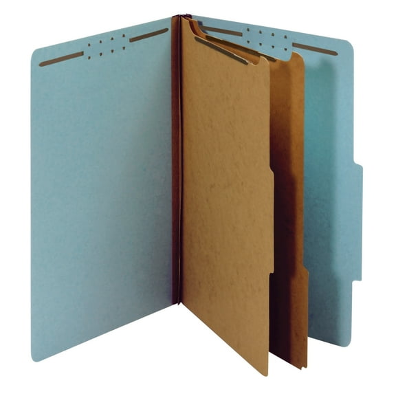 Office Depot 100% Recycled Classification Folders, 2 Dividers, 2.5in  Expansion, Legal Size, Light Blue, 10 pk, OD29030R