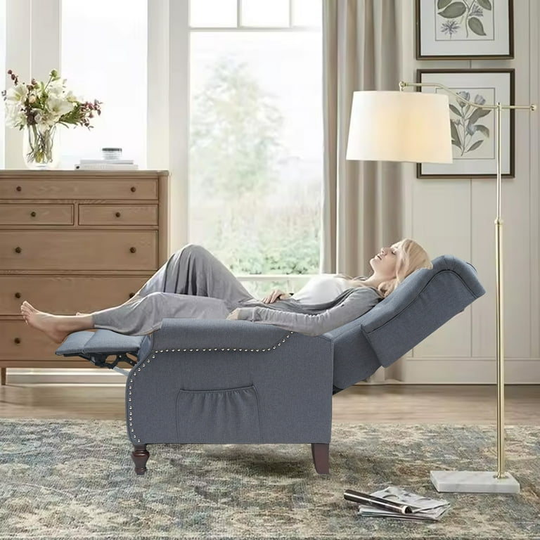 Artechworks Tufted Push Back Arm Chair Recliner Single Reclining