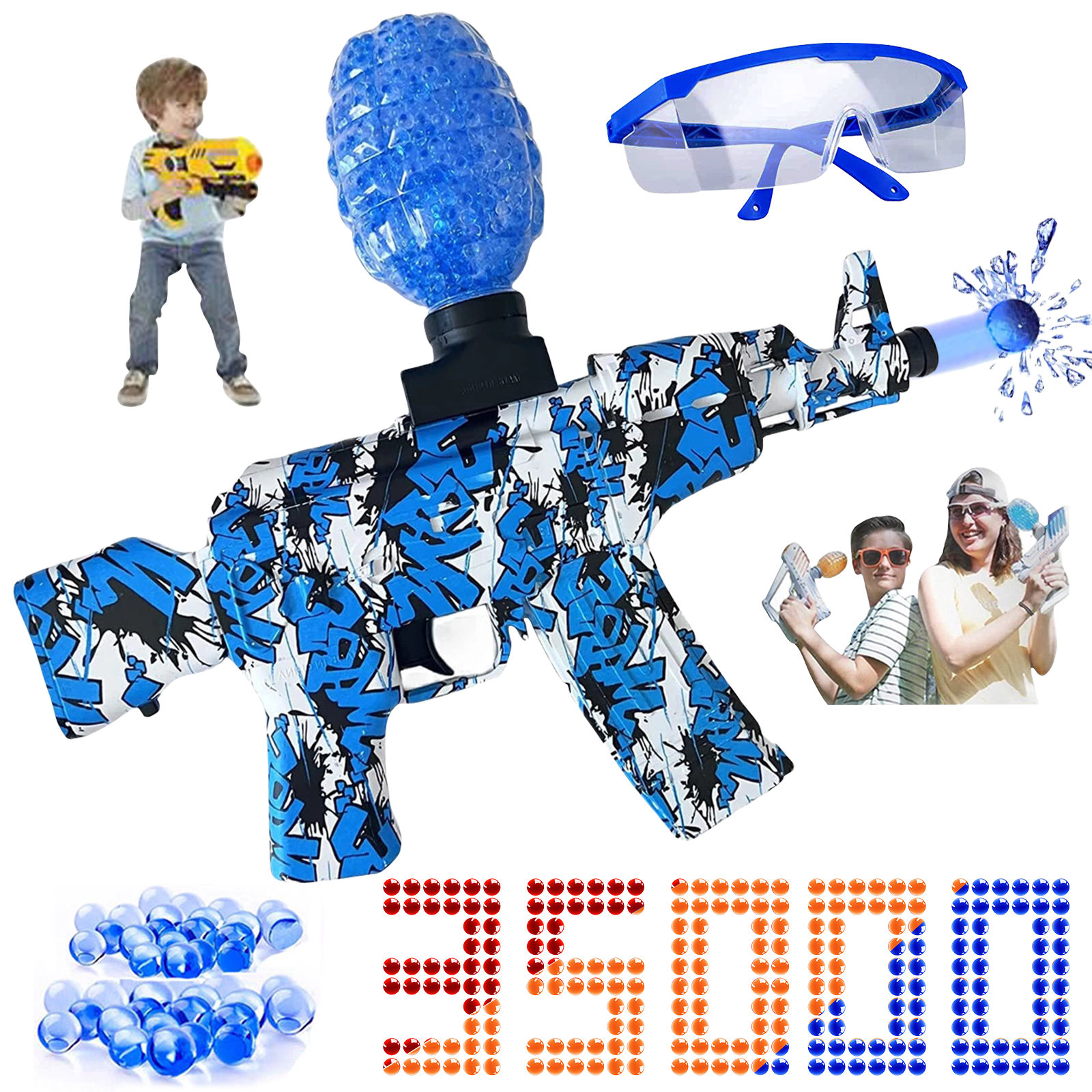 Gel Ball Blaster Splatter Ball, Battery Operated and Rechargeable Splat