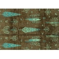 thumbnail image 1 of Ahgly Company Indoor Rectangle Abstract Turquoise Blue Modern Area Rugs, 2' x 5', 1 of 4