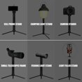 thumbnail image 6 of Yucurem Camera Phone Tripod Bracket with Ground Spike Aluminum Alloy for Outdoor Camping Camping Lamp (Black), 6 of 8