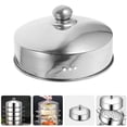 thumbnail image 2 of Tapa de acero inoxidable para vaporera, tapa para filete, tapa redonda para vaporera, protector de cúpula, accesorio de cocina, cubierta protectora de alimentos para cocinar al vapor, 2 of 7