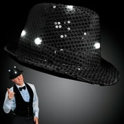 FLASHING BLINKY LIGHTS FlashingBlinkyLights Sequin Flashing Fedoras with Blinking LEDs