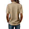 thumbnail image 5 of Polo Shirts For Women Three Buttons Short Sleeve Collared Golf Shirts Womens Summer Relaxed Fit Breathable Tops Casual V Neck Business Blouses, 5 of 5