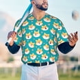 thumbnail image 6 of Balery Cute Shiba1 Baseball Jersey for Men Casual Button Down Shirts Short Sleeve Active Team Sports Uniform-XX-Large, 6 of 9