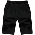 thumbnail image 2 of Weilanxin Men's Shorts Casual Drawstring Elastic Waist Workout Shorts with Zipper Pockets Black 36, 2 of 6