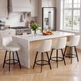 thumbnail image 6 of Zesthouse 25.6" Swivel Counter Height Bar Stools Set of 2, Modern Counter Height Chairs with Backs and Metal Legs, Upholstered Faux Leather Barstools for Kitchen Island, White, 6 of 10