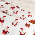 thumbnail image 2 of Great Bay Home Velvet Plush Fleece Reversible Sherpa Warm and Cozy Holiday Throw  (50" x 60" Throw, Jolly Santa), 2 of 5