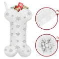 thumbnail image 2 of Dalrosia Snowy White Plush Pet Dog Christmas Stocking, Silver Snowflake Sequin Dog Christmas Stockings Large Bone Shape Faux Fur, Hanging Christmas Holiday Season Party Decor for Pets Dogs, 2 of 7