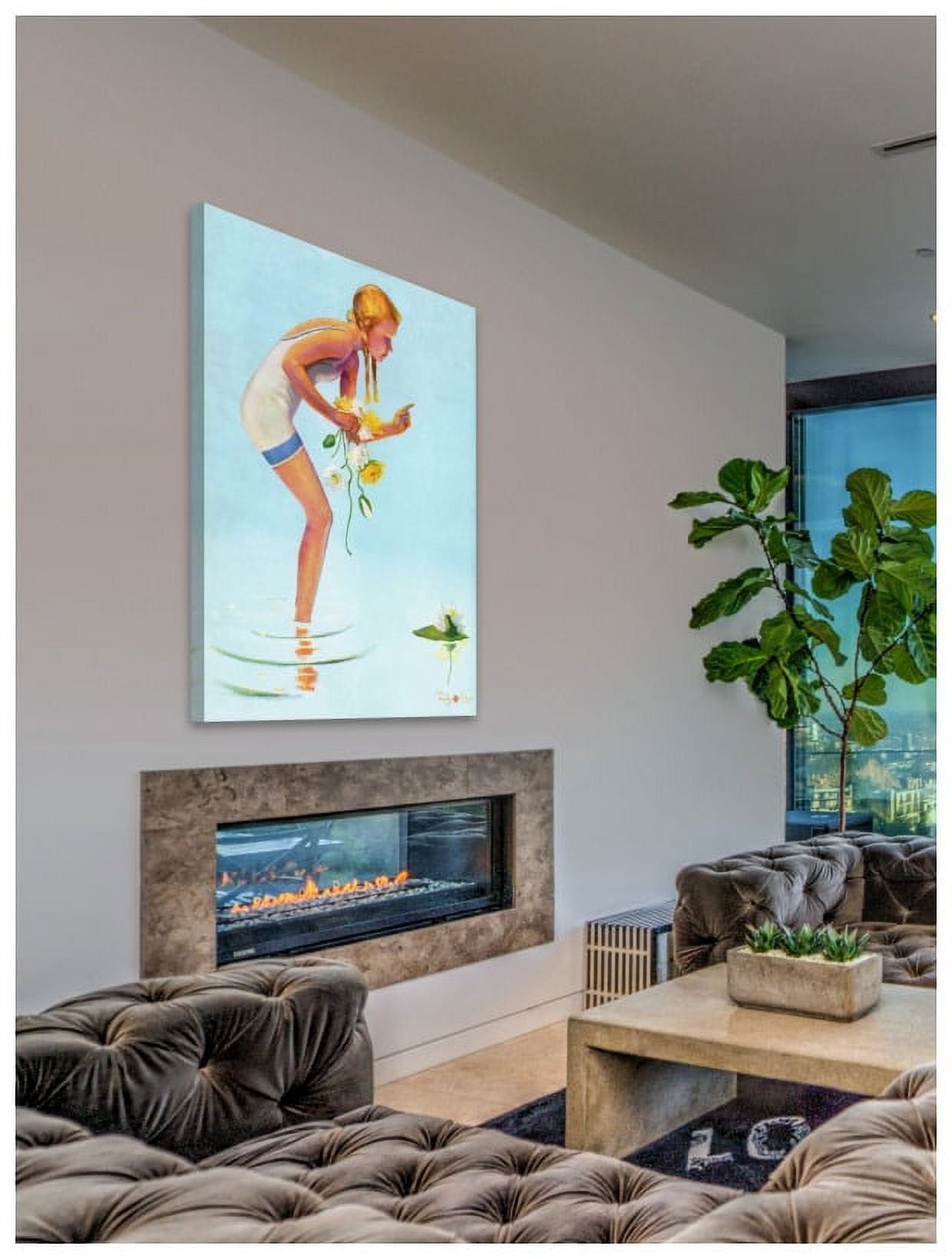 Marmont Hill "Girl with Flowers" by Curtis Painting Print on Canvas