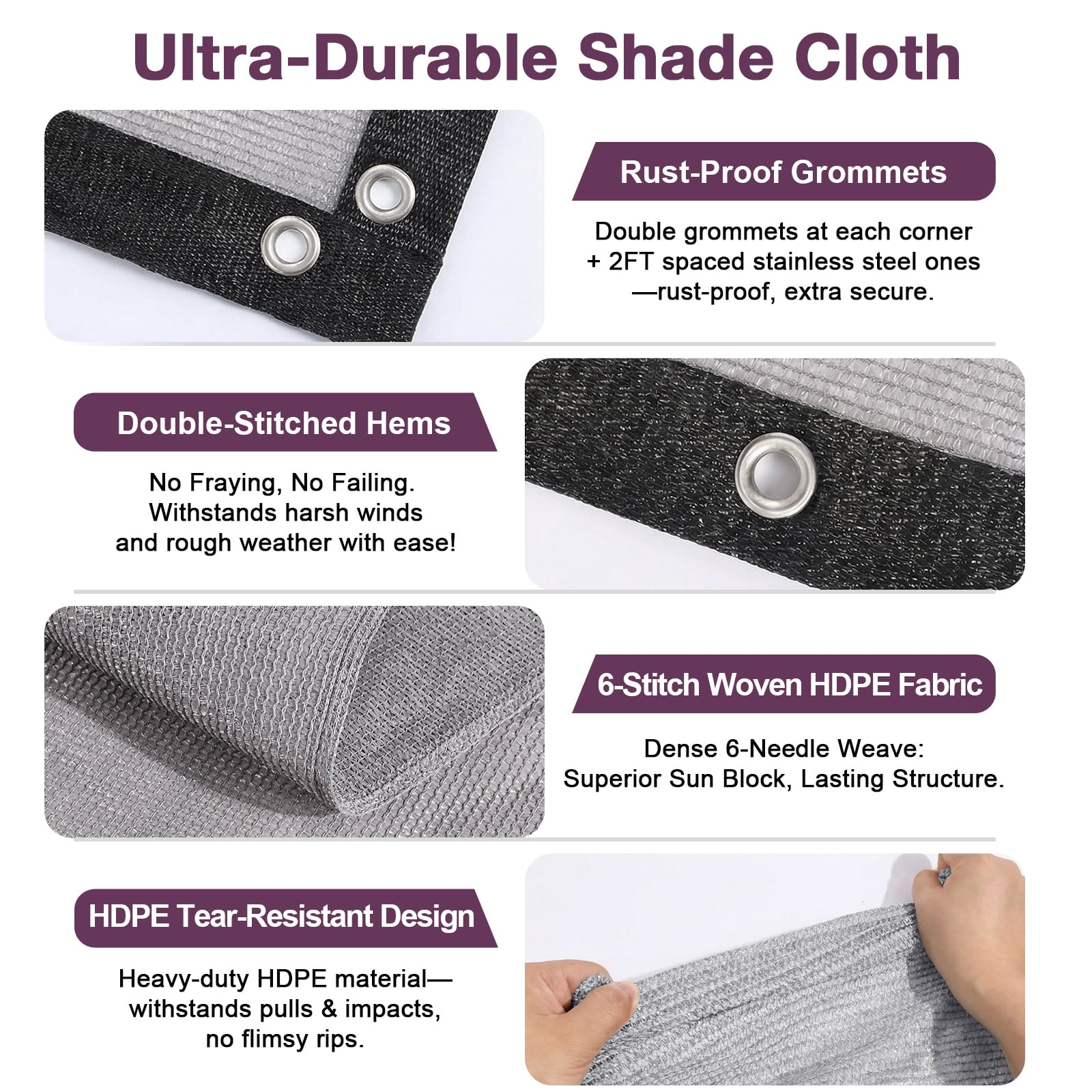 Jane Stone 90% Shade Fabric Sun Shade Cloth with Grommets,12'X16' Pergola Replacement Shade Cover Canopy for Garden Outdoor Patio,Light Grey (We Make Custom Size)