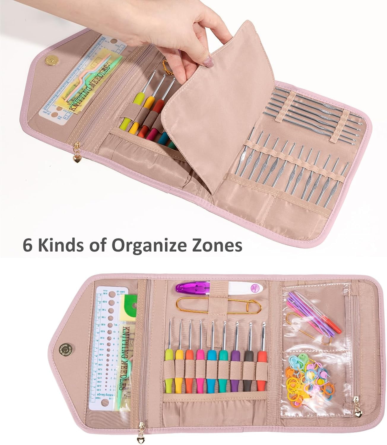 Crochet Hook Case - Foldable Organizer Knitting & Supplies Accessory